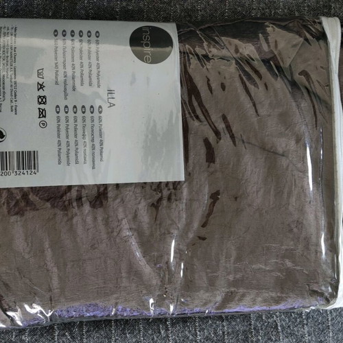 Curtain dark brown with rings, new 140x280cm