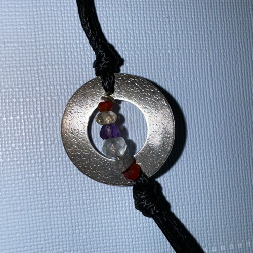 Silver 925 bracelet like new with hallmark, black and silver