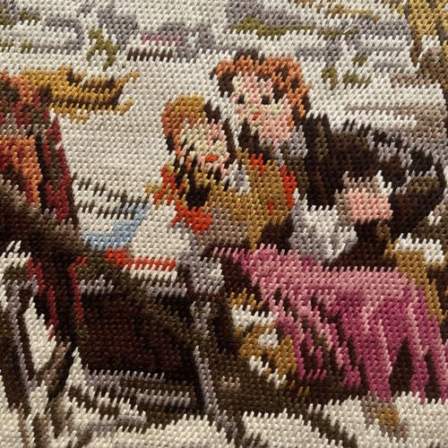 Handmade textile painting like new, 1.12x0.42 m