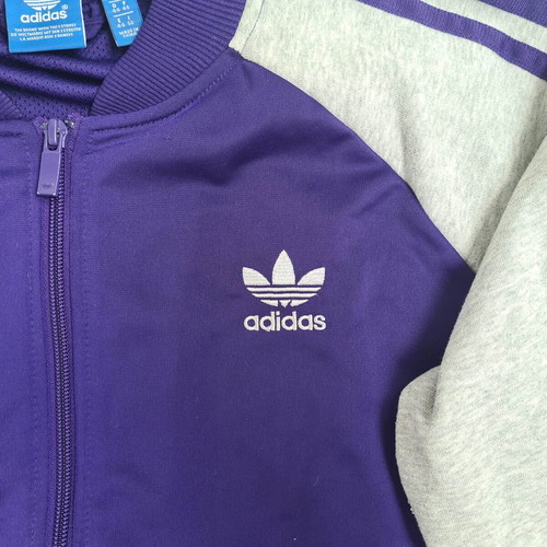 Adidas Originals women's sports jacket tracksuit, size 44 / XL / XXL, grey and purple