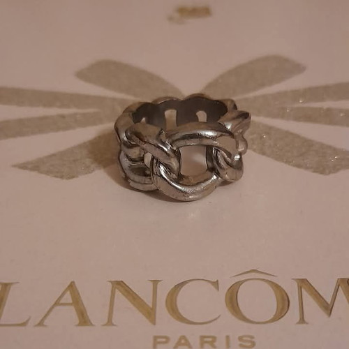 Ring new stainless steel with chain design, silver color