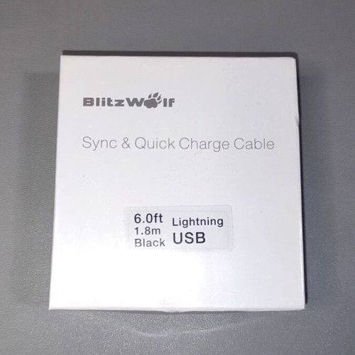 BlitzWolf USB-A to Lightning braided cable 1.8m, Apple MFI certified
