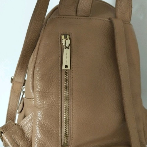 Lancaster leather backpack like new, medium, beige