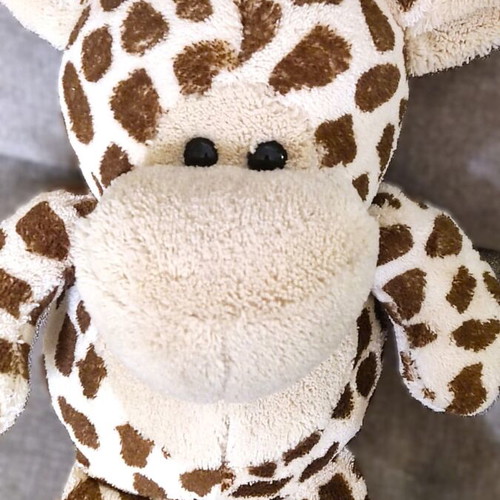 Set of 2 plush toys like new, giraffe 28cm and teddy bear 16cm