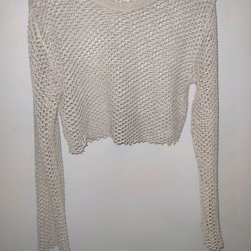 Beige mesh top used Pull & Bear