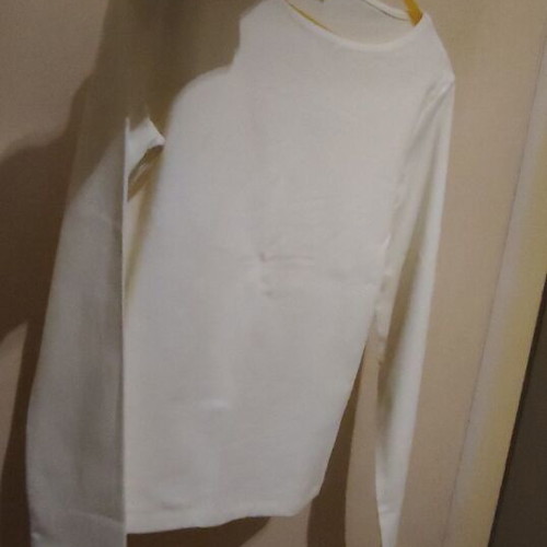 Cotton white sugar blouse Large new with elastane