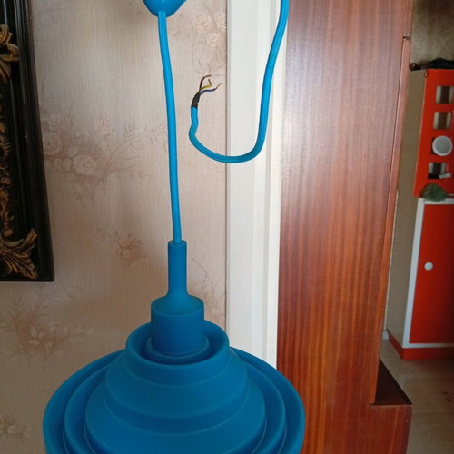 Blue ceiling pendant spot light like new