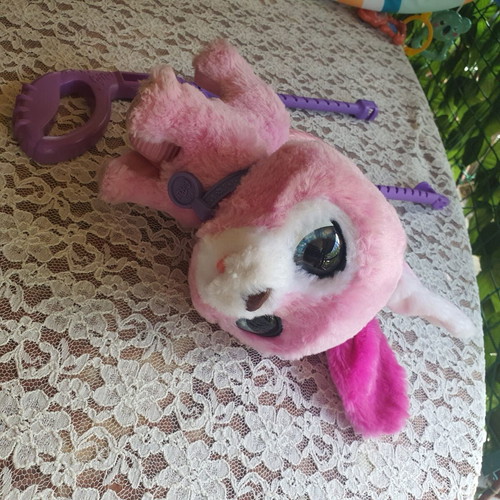 Plush dog with stick like new, barking toy