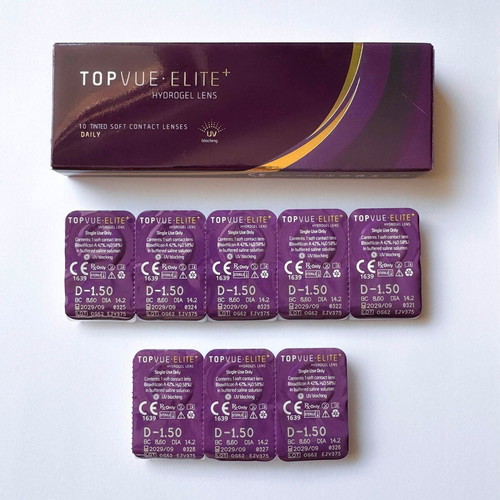 Ημερήσιοι φακοί επαφής μυωπίας TopVue Elite+ 4 ζευγάρια -1.50 καινούργιοι