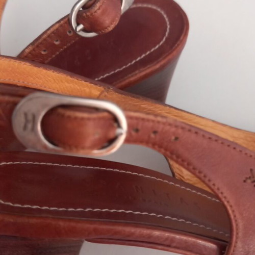 Hispanitas slingback pumps like new, square toe, tan color
