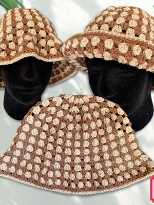 Handmade Bucket Hat "Caffè Latte"
