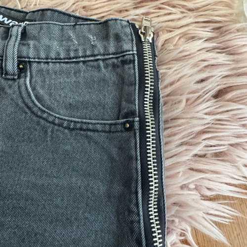 Alexander Wang high rise denim shorts size S like new black grey