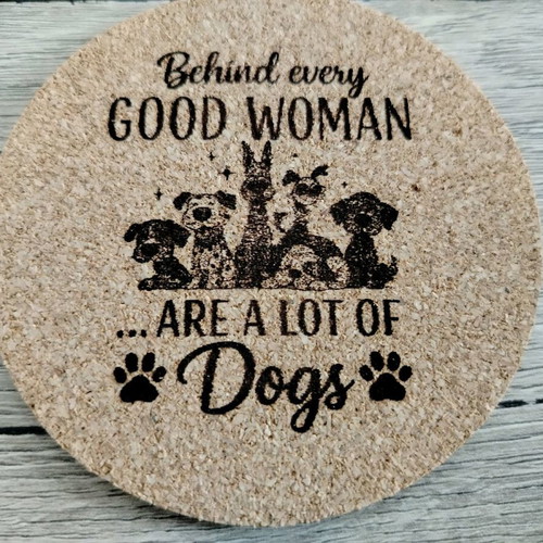 Set of 5 cork coasters with dog designs new