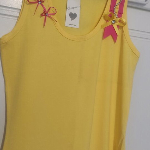 Blouse No 4 new, yellow, regular fit with shoulder design