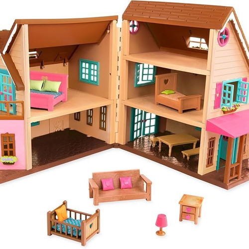 Li'l Woodzeez Dollhouse Large Country Home with Lights