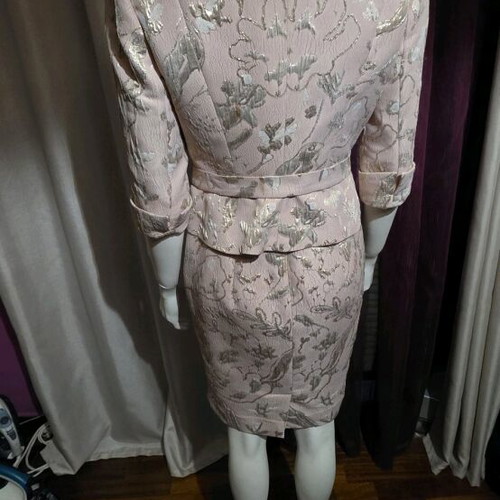Forel dress with matching jacket like new, size 36, pink and gold