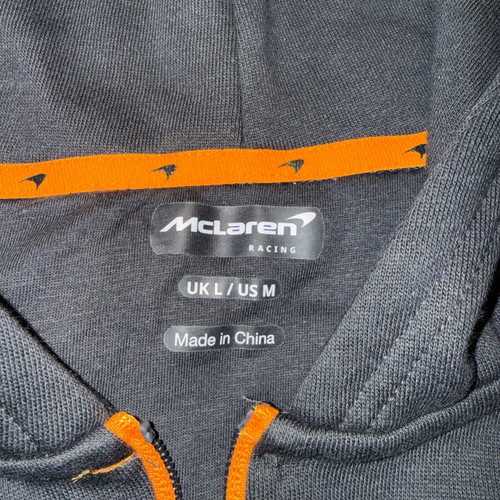 McLaren Official Formula 1 Team Zip-Up Hoodie New Authentic