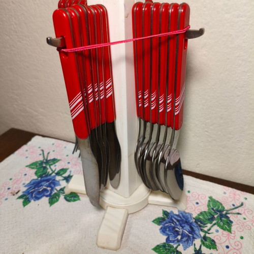 Vintage 1970s Cutlery Set 24 Pieces Made in Poland Like New