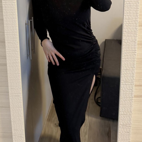 P.A.R.O.S.H. black maxi dress new with draped details