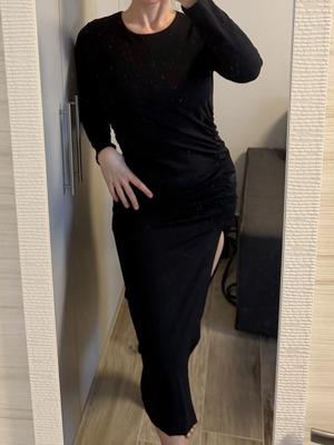 P.A.R.O.S.H. black maxi dress new with draped details