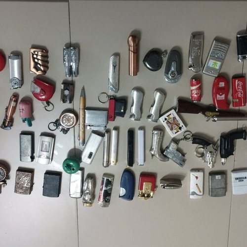 Vintage lighters used, set of 57 pieces