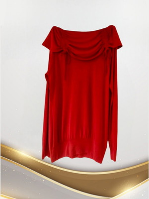 Display blouse red off-shoulder like new, one size