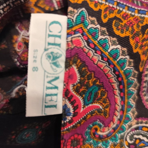 Boho cotton pants with paisley print, US 8 Medium