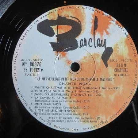 Mireille Mathieu Le Merveilleux Petit Monde De Mireille Mathieu Chante Noel vinyl record used