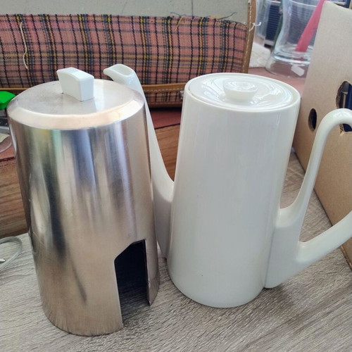 Vintage Bauscher Weiden thermal coffee pot used, mid-century German porcelain