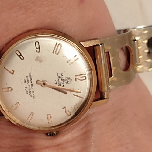 Mortima vintage mechanical wristwatch 17 jewels, gold case