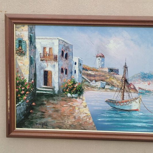 Kokeris oil painting used, 50x40 cm, island landscape