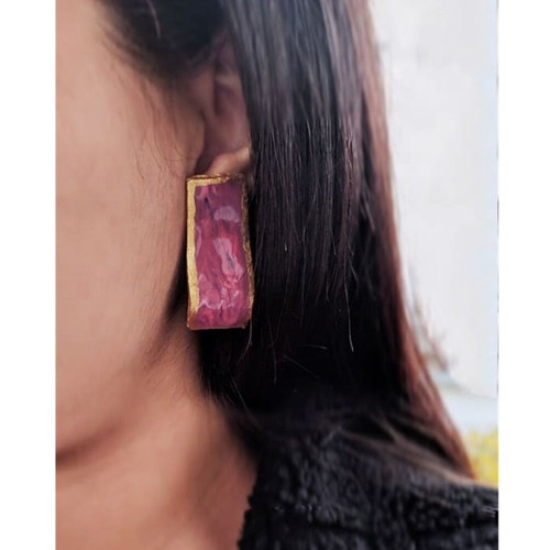 Handmade granite earrings from polymer clay new
