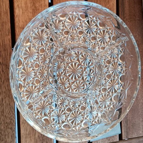 Large crystal nut bowl like new