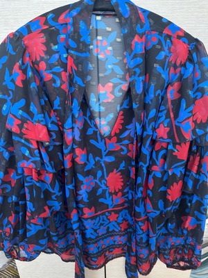 Nema shirt blouse new, slim fit, black with metallic thread