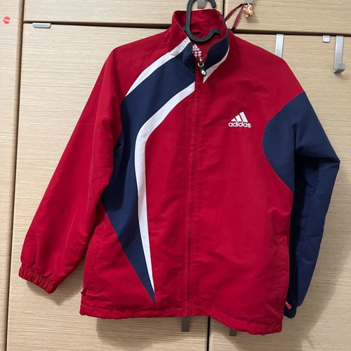 Adidas windbreaker jacket new, size 14 years, blue and red
