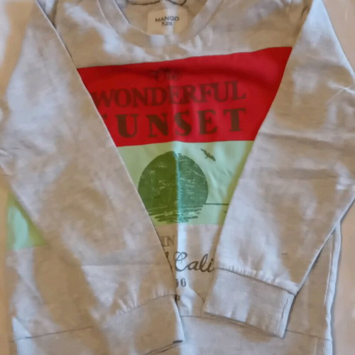 Mango kids sweatshirt 5-6 years like new, white and gray
