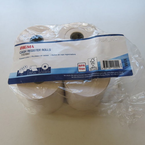 Sigma cash register rolls thermo paper like new, pack of 10 pieces