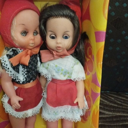 Liaco dolls used, pack of 2 Little Red Riding Hood vintage 1970-1980