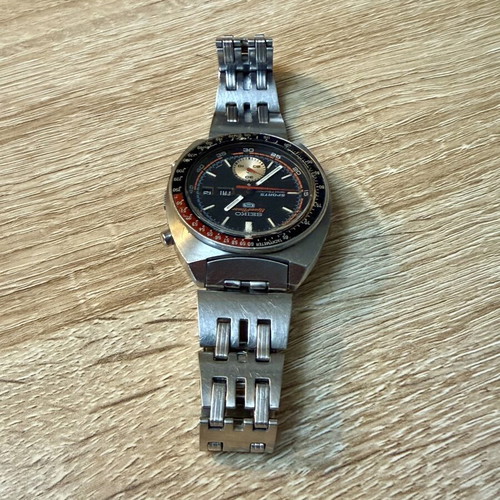 Seiko 6139-6031 Coke Vintage Chronograph watch used with original bracelet