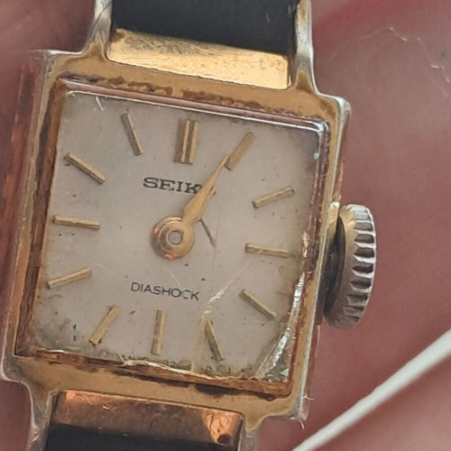 Seiko Diashock γυναικείο μηχανικό ρολόι μεταχειρισμένο, επιχρυσωμένη κάσα
