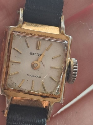 Seiko Diashock γυναικείο μηχανικό ρολόι μεταχειρισμένο, επιχρυσωμένη κάσα