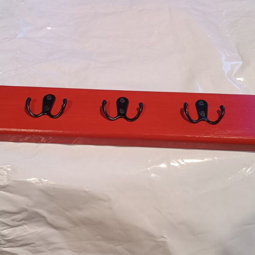 Handmade wooden coat rack 50 cm, new, with 5 double hooks