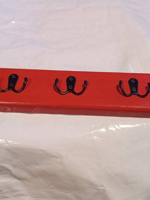 Handmade wooden coat rack 50 cm, new, with 5 double hooks