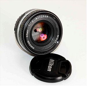 Nikon 50mm f1.8 Ai, φακός manual focus για Nikon αναλογικές μηχανές, σε άριστη κατάσταση