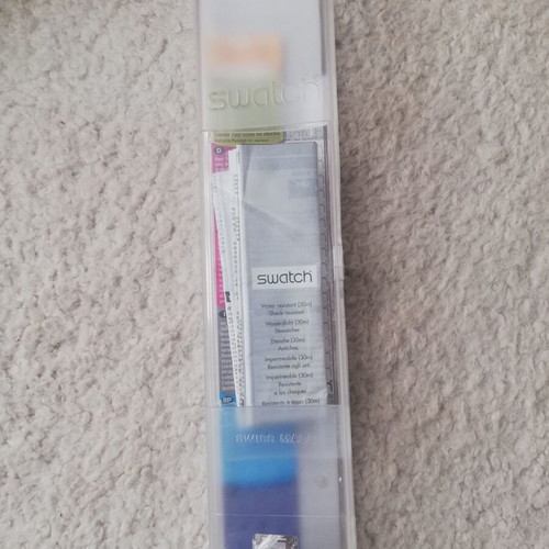 Swatch watch box used with documents
