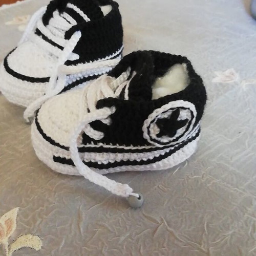 Converse handmade baby shoes, 10 cm knitted