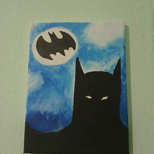 Handmade Batman painting on medium canvas new