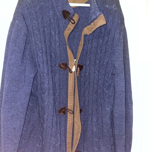 Navy & Green knitted men's cardigan size XXL like new