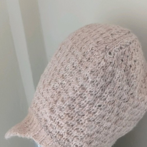 Knitted pink hat with visor used La Redoute Collections