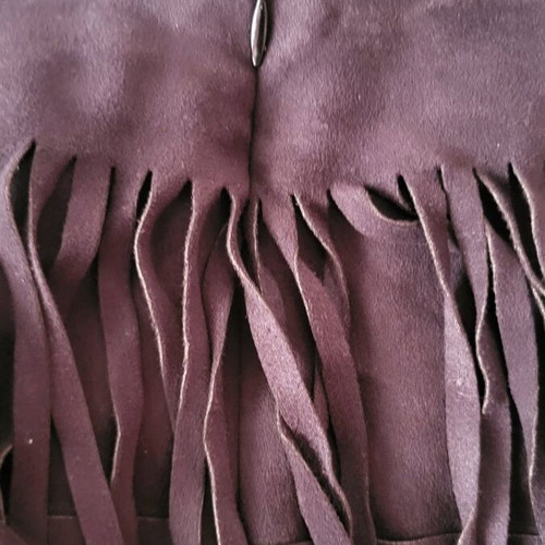 Black mini castor skirt with fringes Bershka Large like new